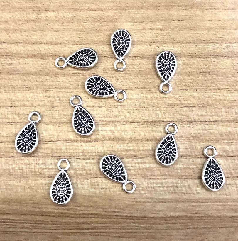 

80pcs 9.8*4.9mm Vintage drop shaped pendants for handmade accessories Zinc alloy metal HW3218