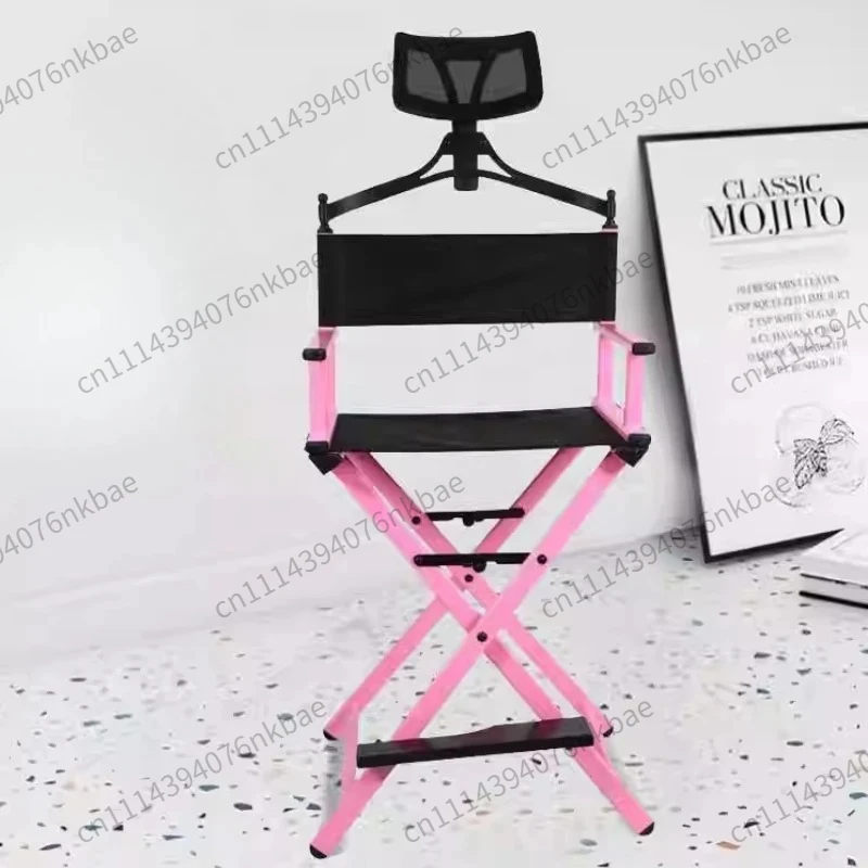 Portable Compact Aluminum Folding Director Chair, Professional Makeup Stool for Studio Shooting Outdoor Camping Picnic Use