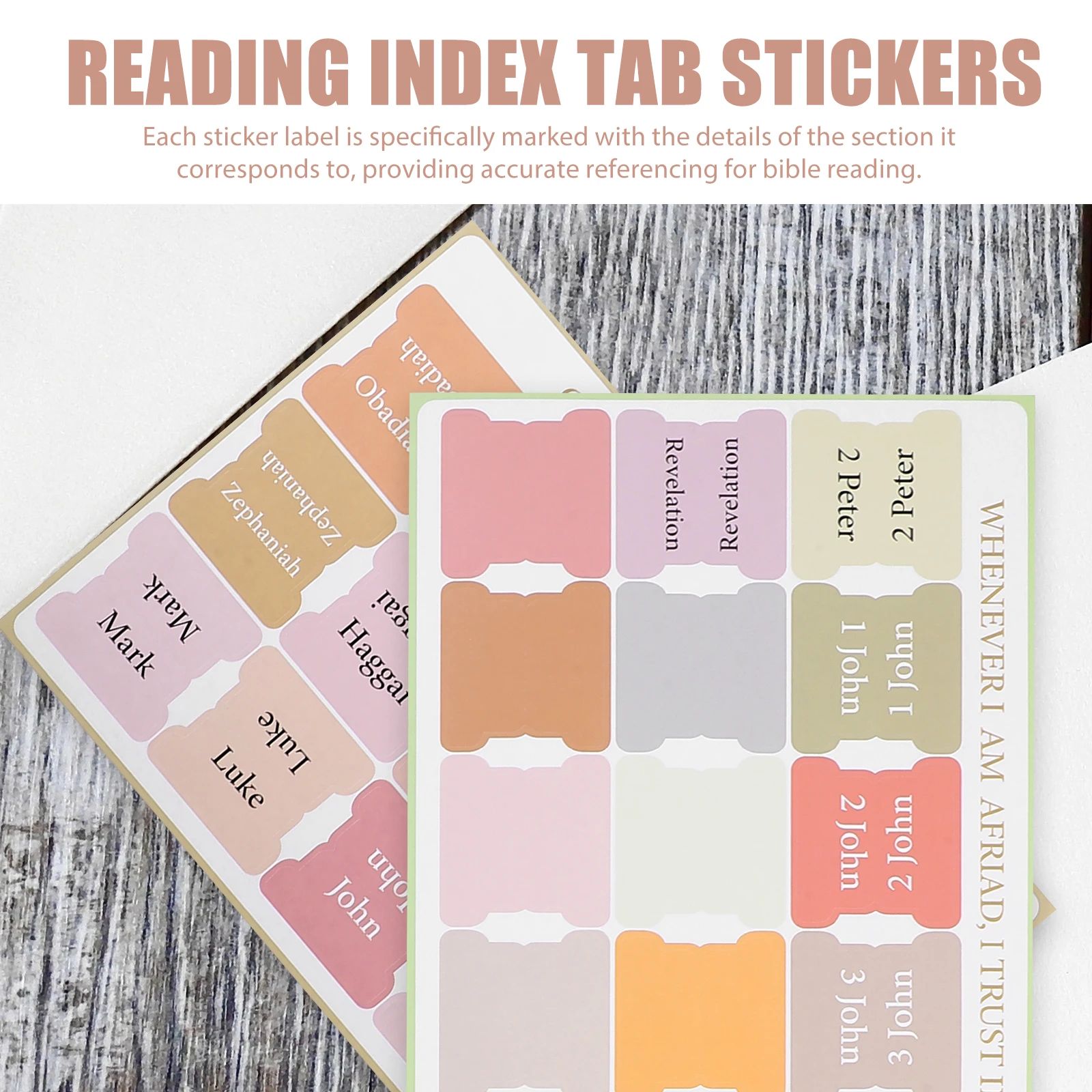 

5 Sheets Laminated Bible Tabs Boho Bookmark Decorative Replace Coated Paper Page Marker