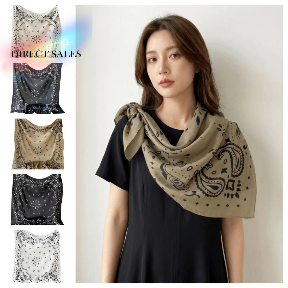 Simple Thin Square Scarf Korean Style Breathable Small Scarves 90cm Scarf Hair Band Square Handkerchief Beach