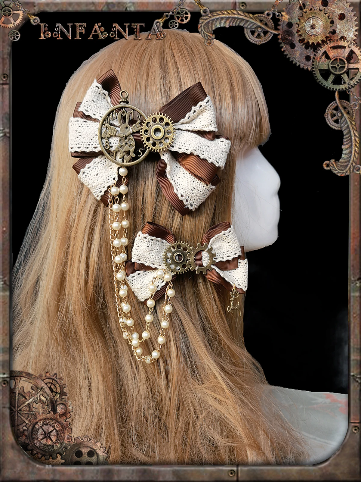 Lolita Steam Punk Time Wheel Gear Hair Clip DIY Accessories by Infanta