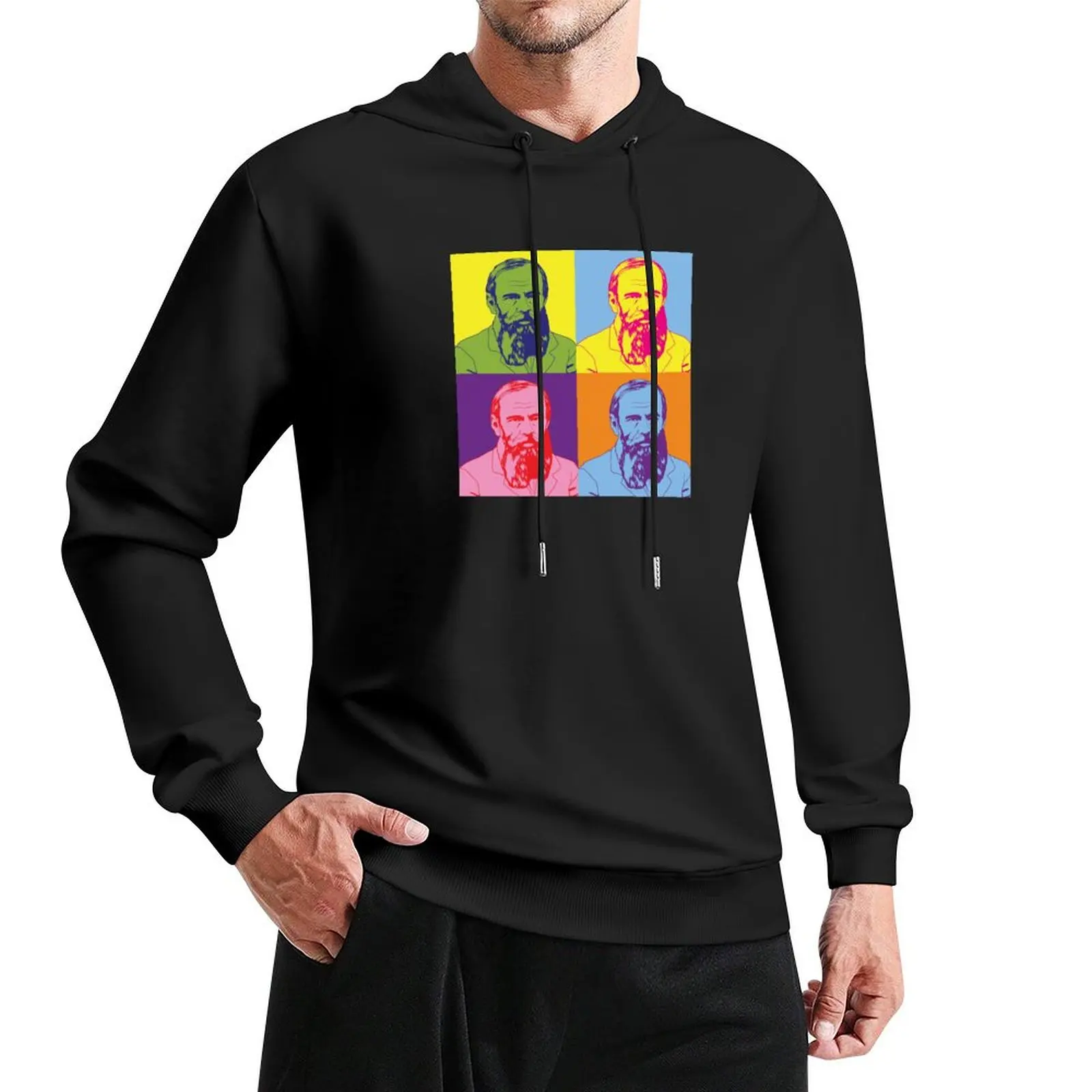 Russian Writer Pop Art Fyodor Dostoevsky design Pullover Hoodie streetwear men korean autumn clothes hoodie streetwear