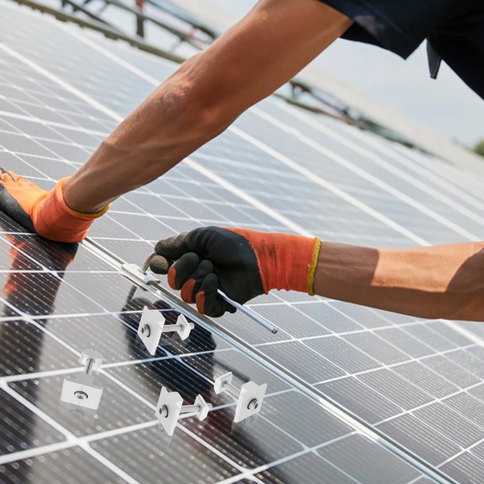 4 قطعة لوحة طاقة شمسية تصاعد Z بين قوسين سبائك الألومنيوم T-شكل منتصف مقاطع ل Rv قارب الصفائح المعدنية سقف لا الحفر تركيب الأرض