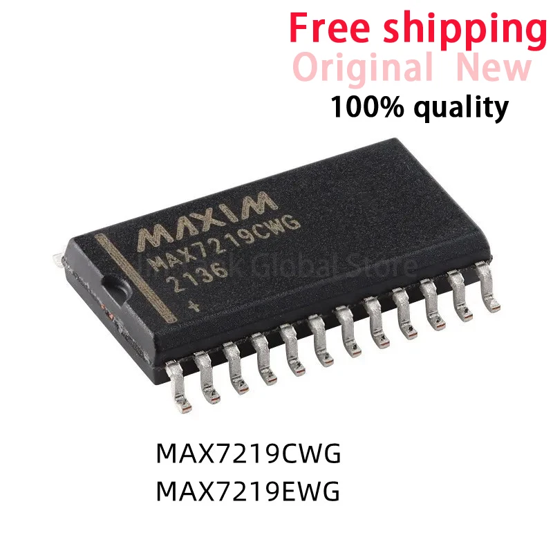 10Pcs MAX7219 MAX7219CWG MAX7219EWG SOP24 IC Chip In Stock Wholesale