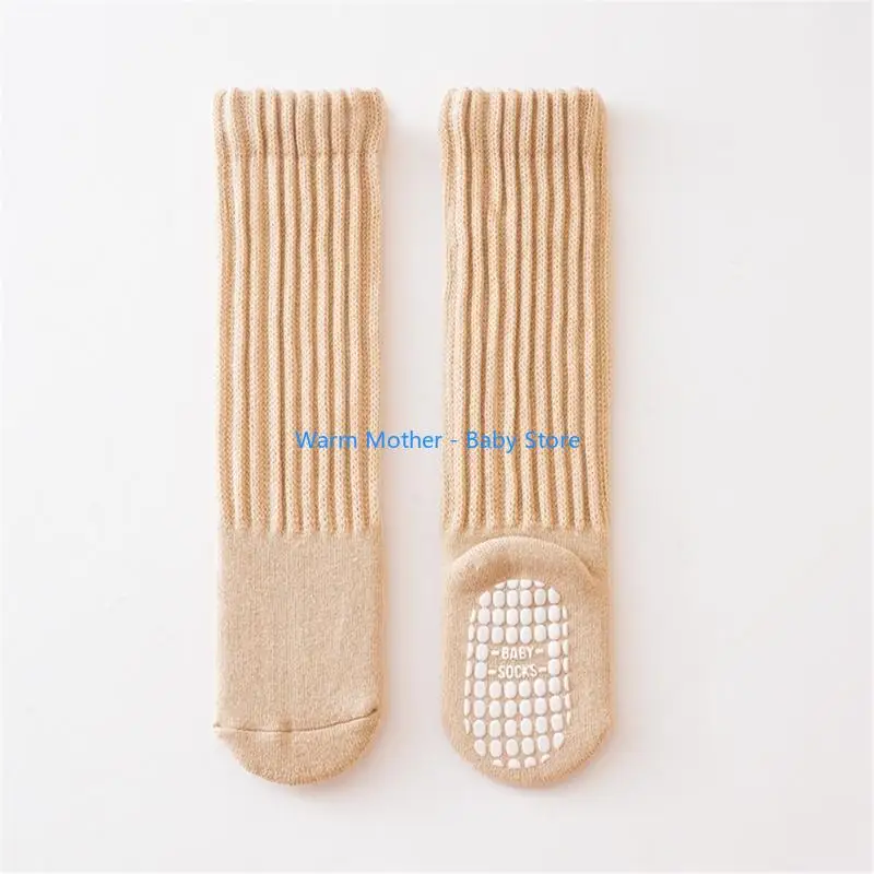 

NoSlip Baby Floor Socks Rubber Soles Socks Breathable First Walkers Long Socks 57QE
