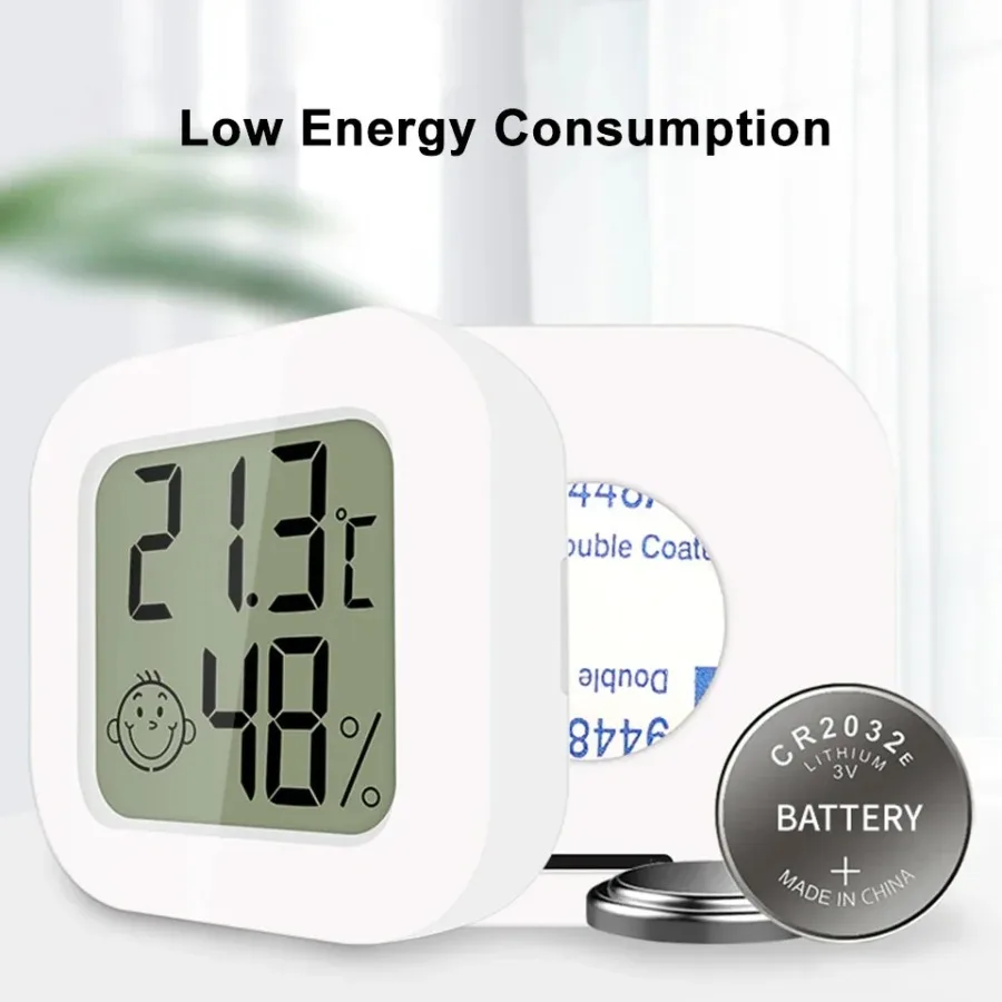 Small Indoor Hygrometer Thermometer Portable LCD Digital Temperature Humidity Gauge Wall Mount Desktop Use for Bedroom indoor