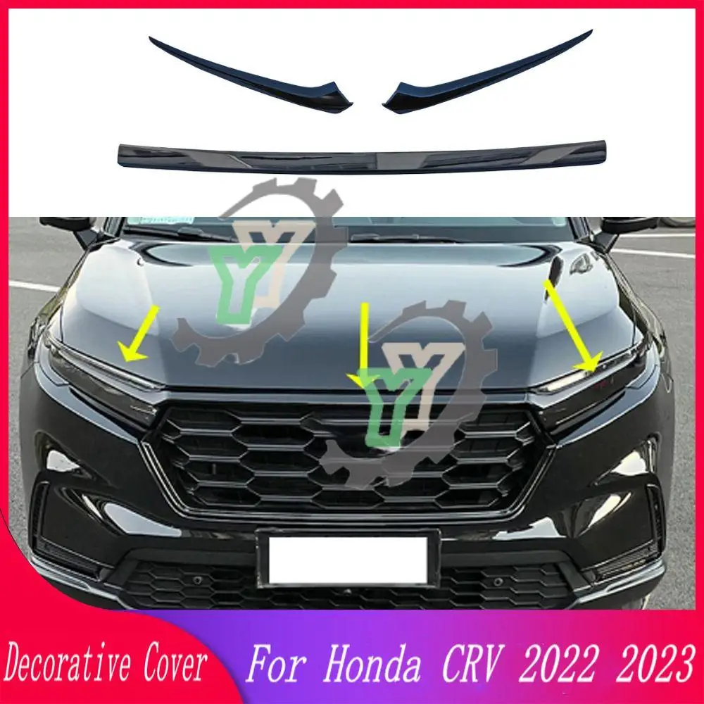 

Передние грили для Honda CRV 2022 2023, декоративная рамка, отделка, аксессуары, блестящий черный