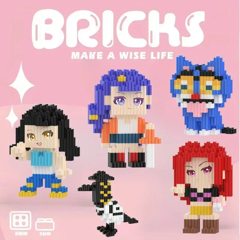 

HOT Selling witch hunting group KPOP demon hunters plush small particle assembled building block toy children's birthday gifts