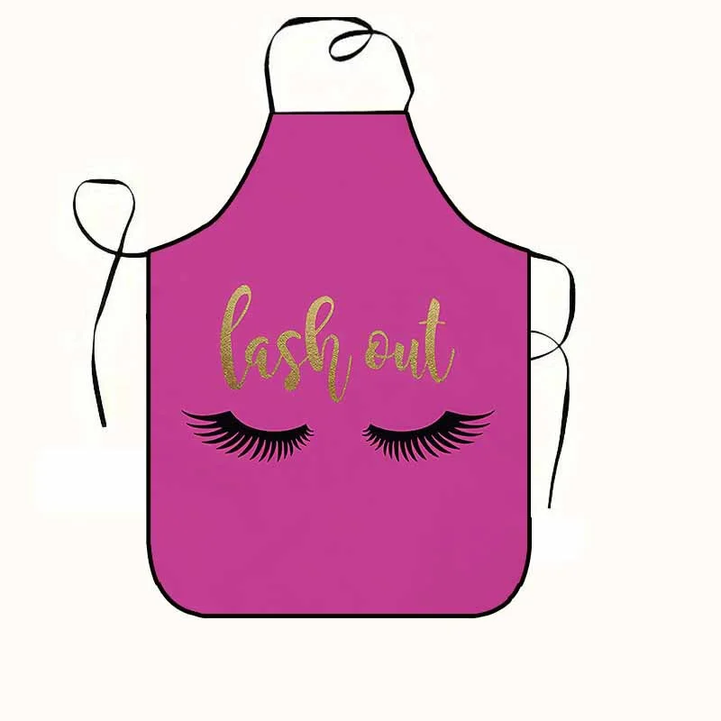 Funny Eyelash Pattern Apron Sleeveless Creative Decorative Protective for Household Kitchen Daily Use