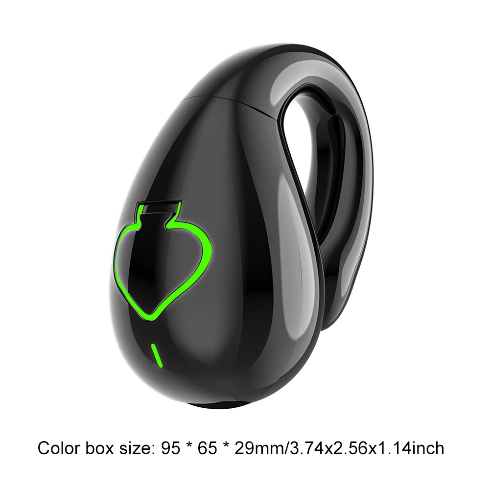 Earphone Nirkabel Kompatibel dengan Bluetooth IPX5 Earphone Konduksi Tulang Klip Telinga Tunggal Tahan Air BT 5.3 Headset Gamer Olahraga