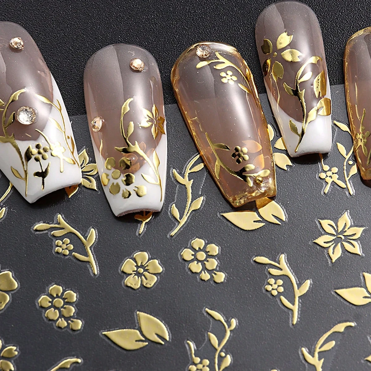 3/4PCS Spring flower butterfly nail stickers, easy to apply for DIY nail decoration, gifts, party and wedding makeup styling