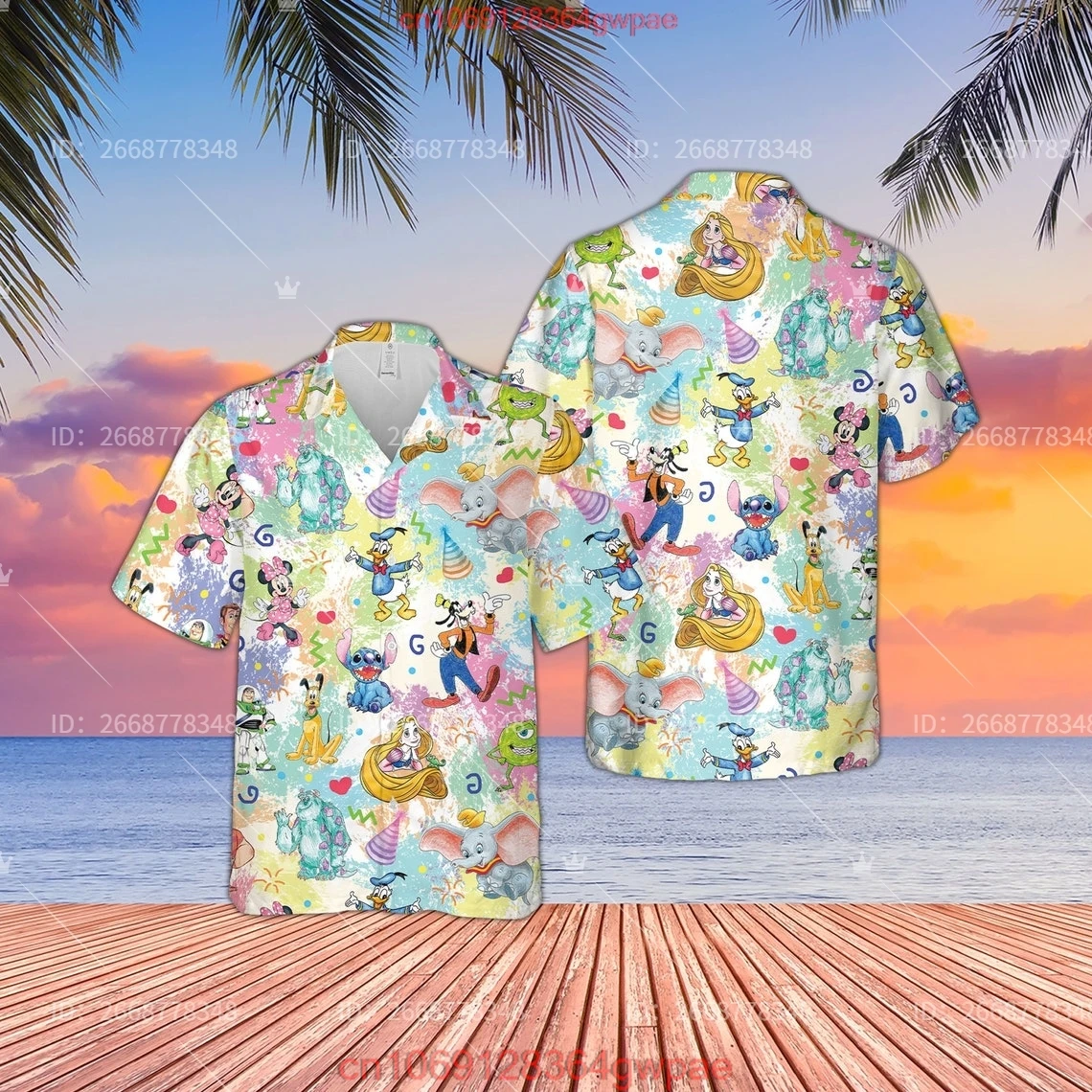 The Little Mermaid Hawaii Shirt Ariel Fashion short-sleeved shirt  Ariel and Friends Button Up Shirts Disney Hawaiian shirt