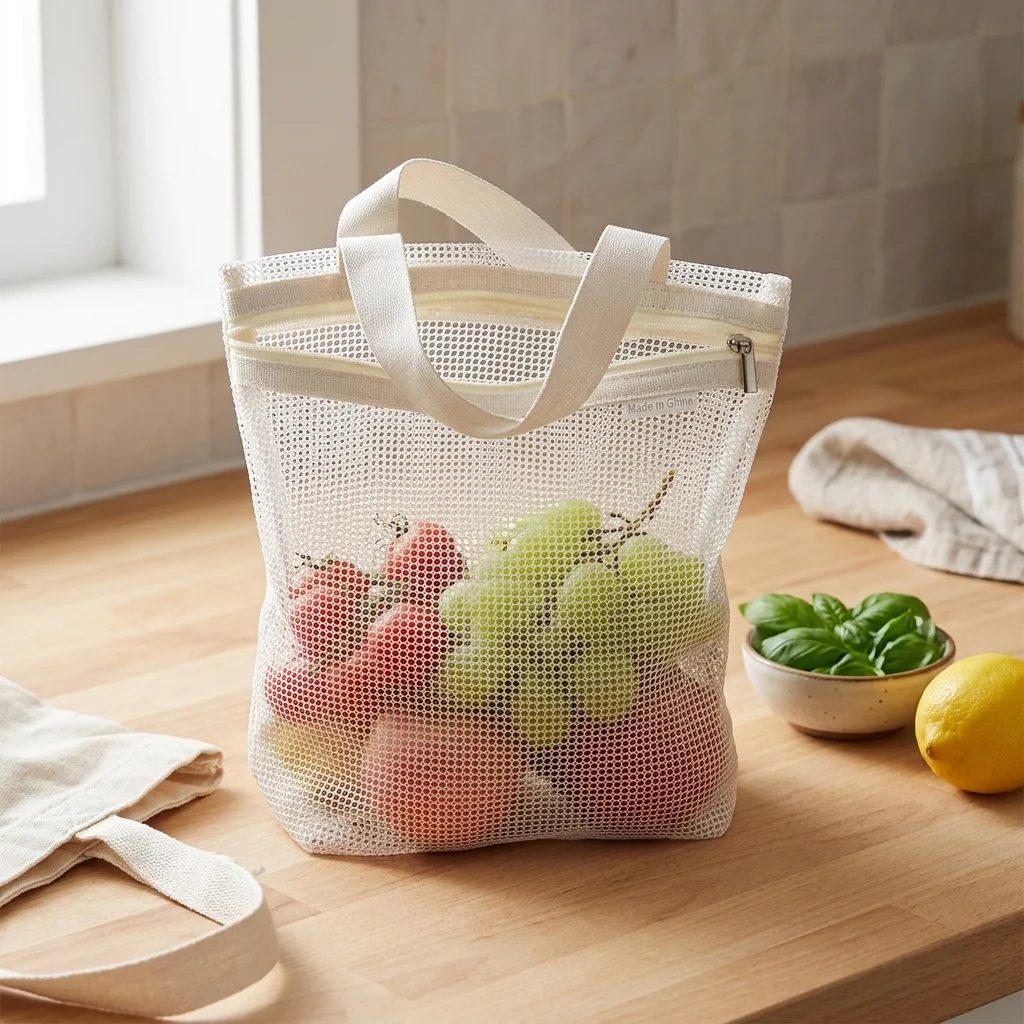 Mesh Shower Bag Quick-Dry Caddy with Zipper for Bathroom, Gym, Travel, Camp, Beach, for Sunscreen, Dorm & College Essentials