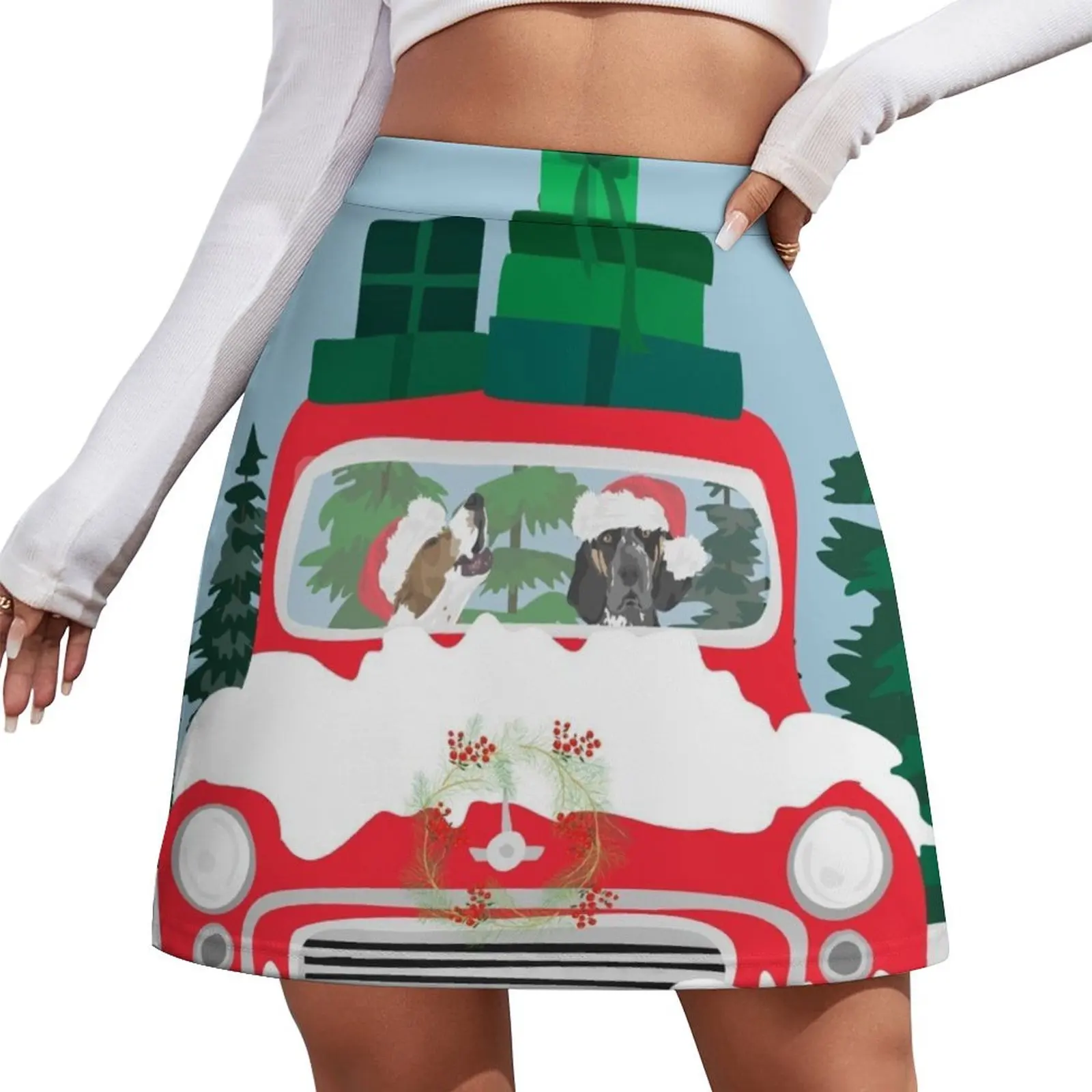 Christmas Day Travel Mini Skirt korean style clothing Woman skirt