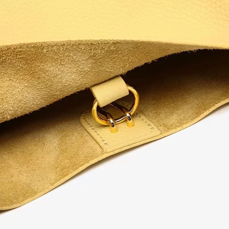 Genuine Leather Handbags for Women 2023 Designer Luxury Summer Shoulder Bucket Bag Ladies Purses Crossbody Bags