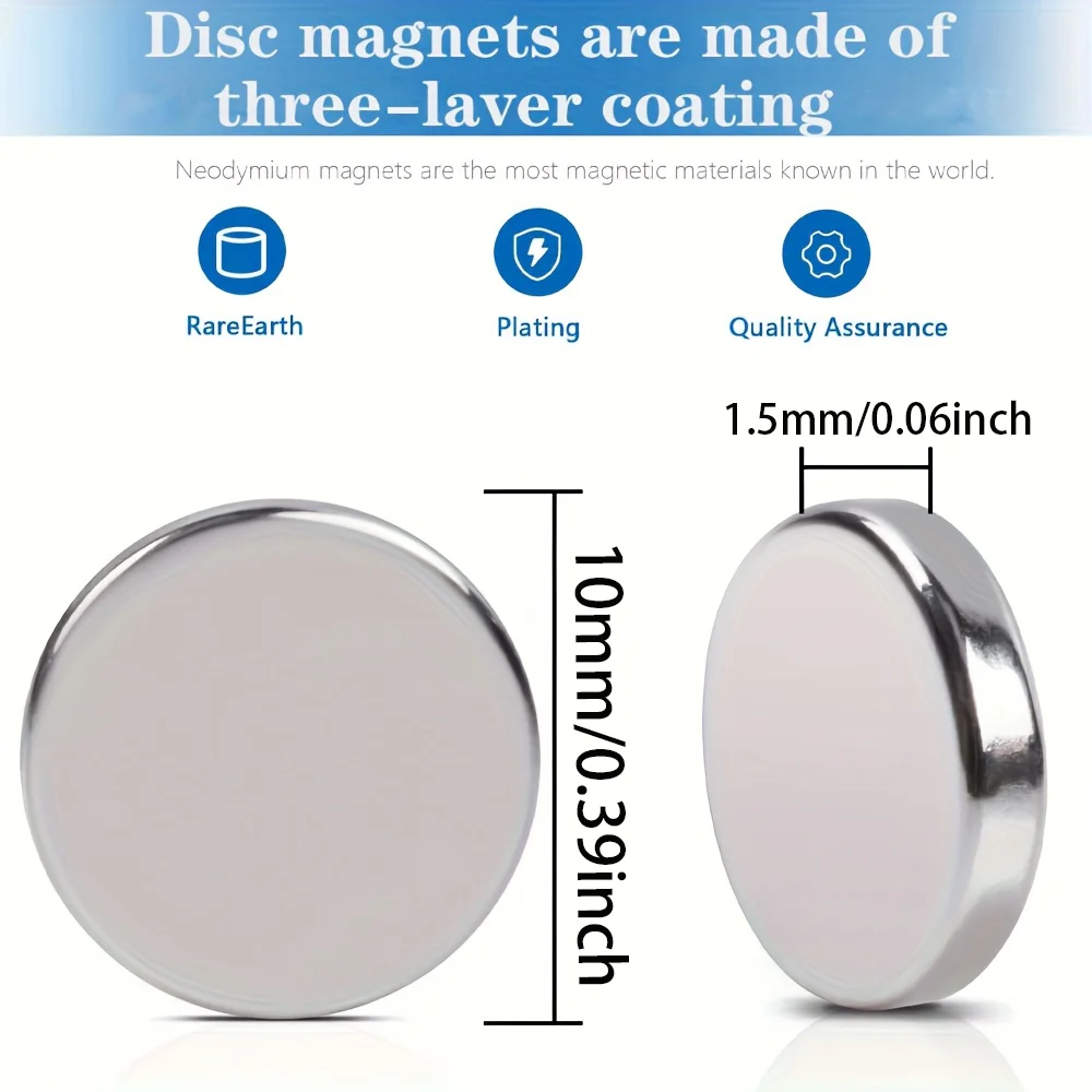 D10x1.5mm مغناطيس أرضي نادر، مغناطيس السبورة البيضاء، مغناطيس الثلاجة، مغناطيس المكتب، مغناطيس المطبخ، مغناطيس صندوق الأدوات