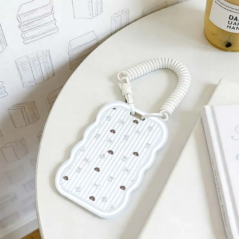 Card Protective Case for Kpop Photocard Holder Stretchable Spring Cord Photo Protector Student Bus/Meal Card Protection Case