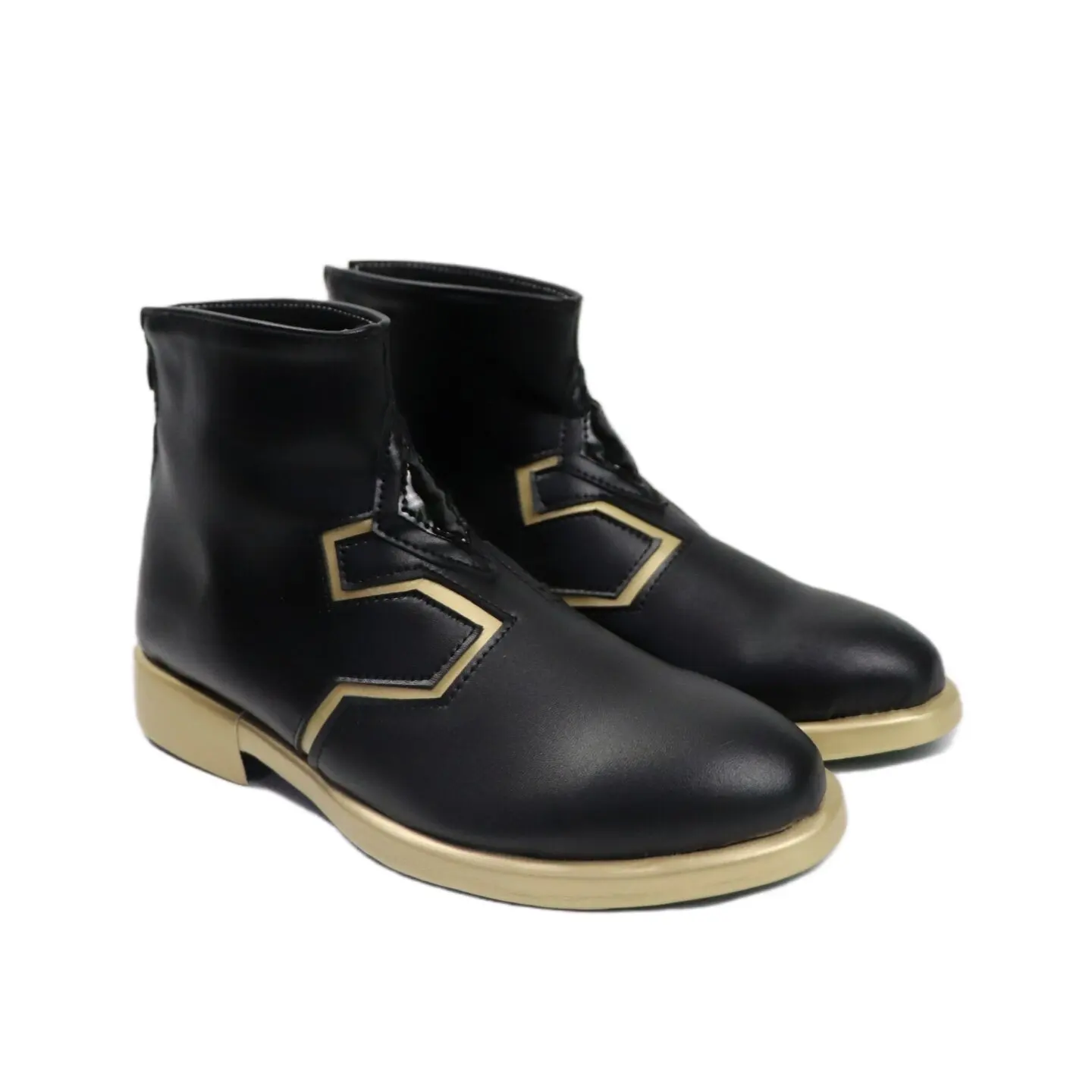 Anime Genshin Impact Rerir Cosplay Shoes Black Short PU Leather Boots For Halloween Carnival