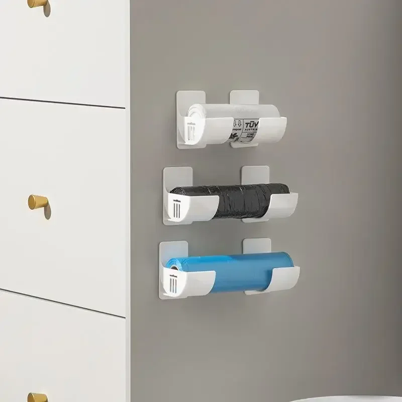 An der Wand montierter Frischhaltefolienhalter, Müllbeutel, verstellbare Aufbewahrungsbox, Organizer, Plastiktüte, Filmbehälter, Spender, Regal, Küche
