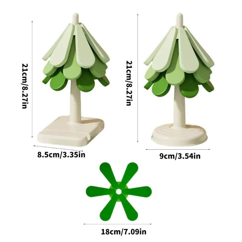 Christmas Tree Silicone Coasters Heat Resistant And Slip Resistant Trivets Folding Placemats For Holiday Table Setting