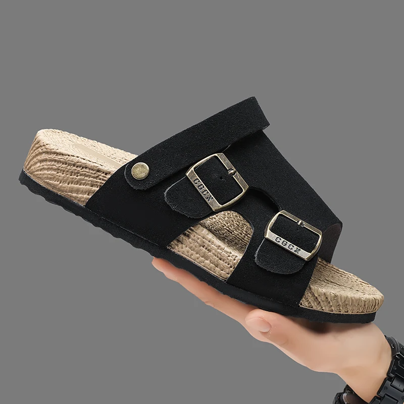 

Men Clogs Fashion Shoes Outdoor Classic Cork Slide With Arch Support Beach Sandals Cork Suede Mules Slippers For Women Big Size