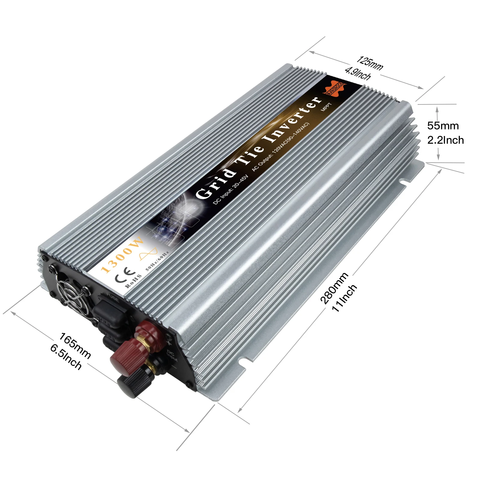 1300W 90-260VAC Solar Grid Connected Micro Inverter With MPPT Function, Suitable For low-power Wind Turbines