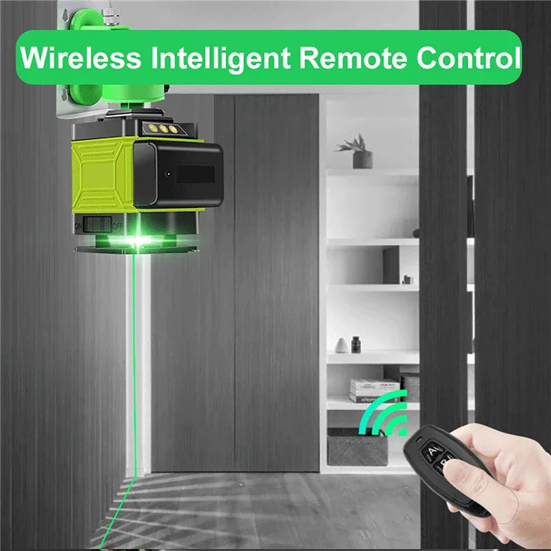 Sinar Laser Hijau Horisontal dan Vertikal Tingkat Laser Garis 4D 8/12/16 360 °   Proyeksi Laser Alat Self-leveling Jendela yang Dapat Diputar