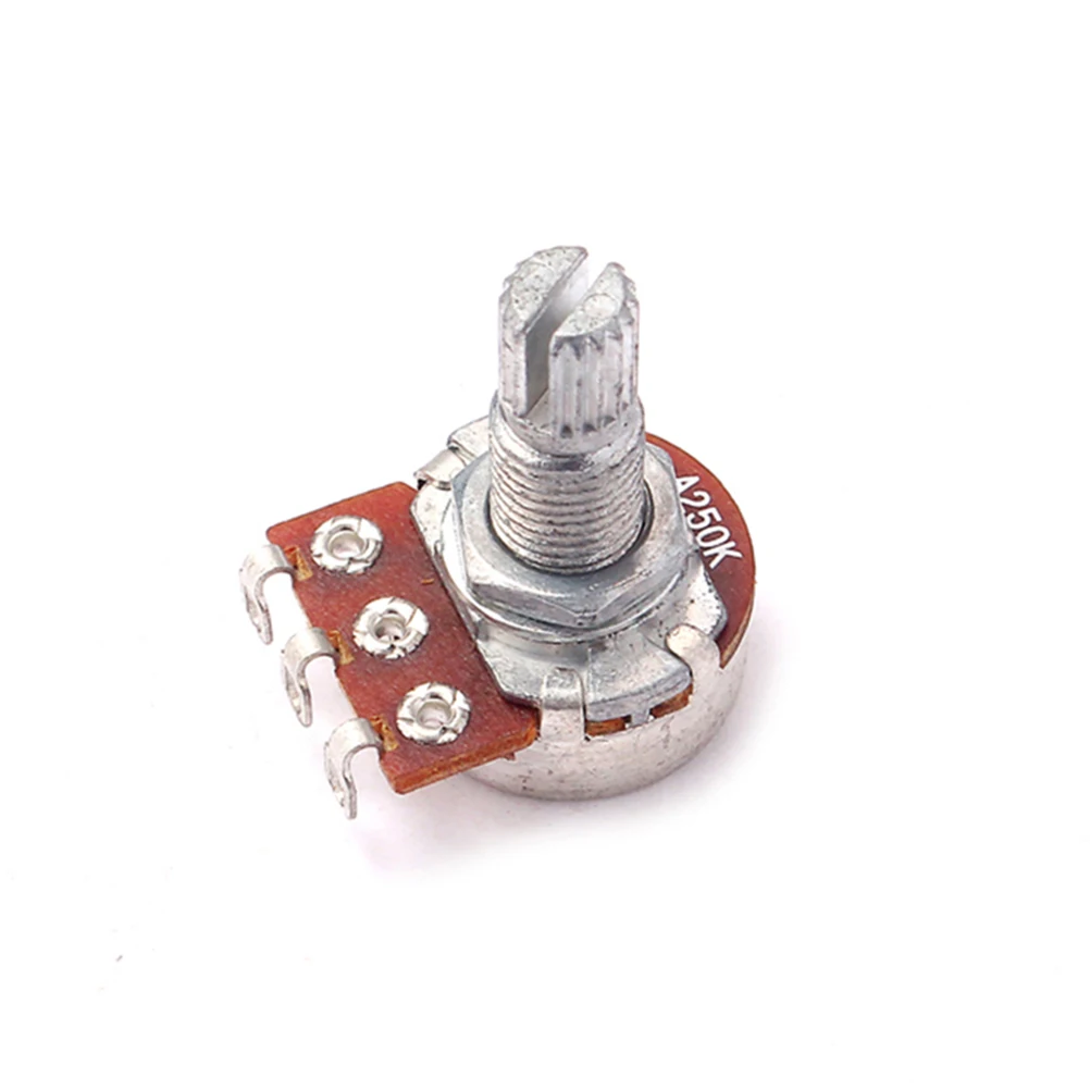 

250K Linear Potentiometer A250K Solder Lugs Guitar Amp Volume Knob Full Size Mini Split Shaft Long Knurled