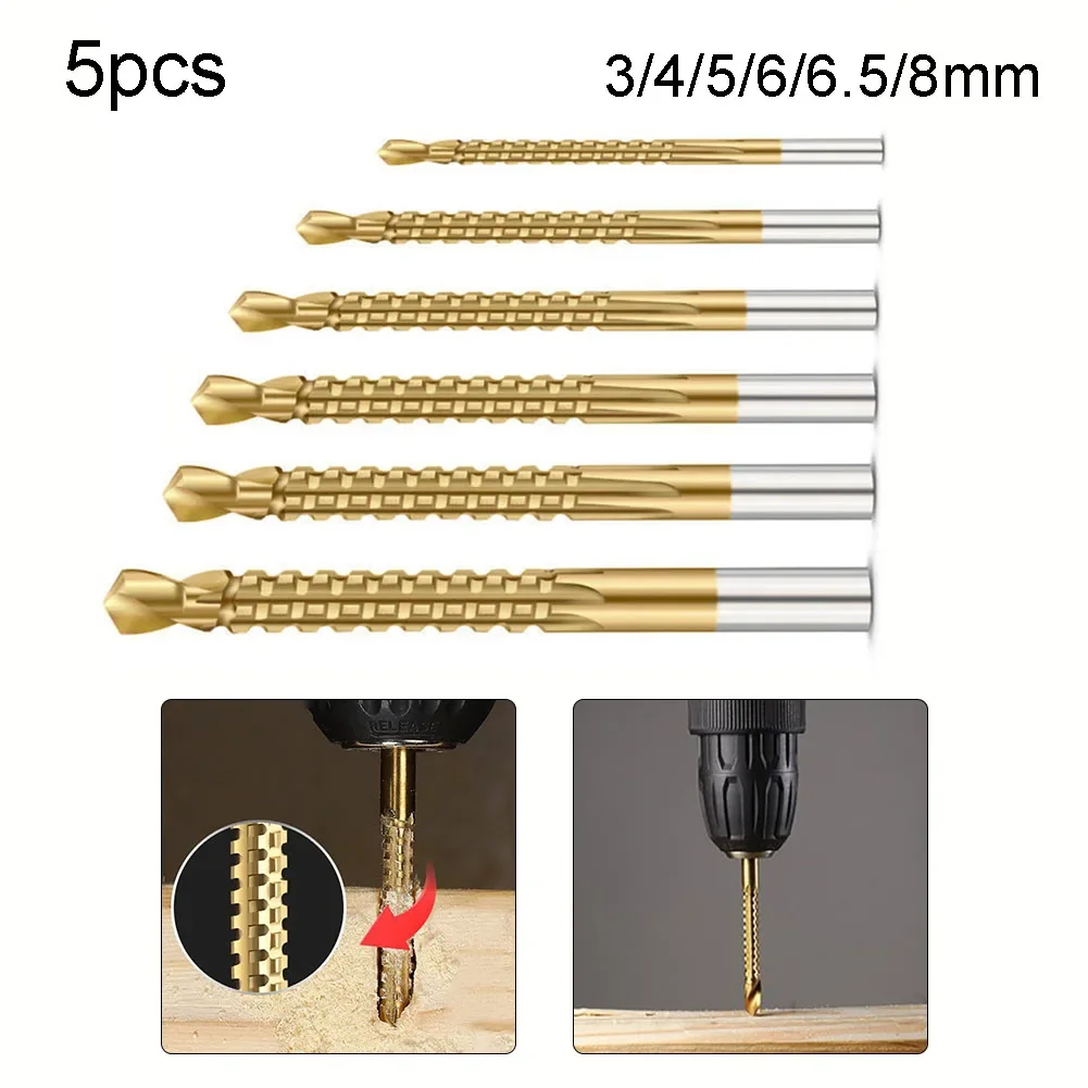Mata bor kobalt, 5 buah mata bor kobalt, sekrup Spiral metrik, komposit, mata bor potong 3mm-8mm untuk pemotong lubang logam kayu