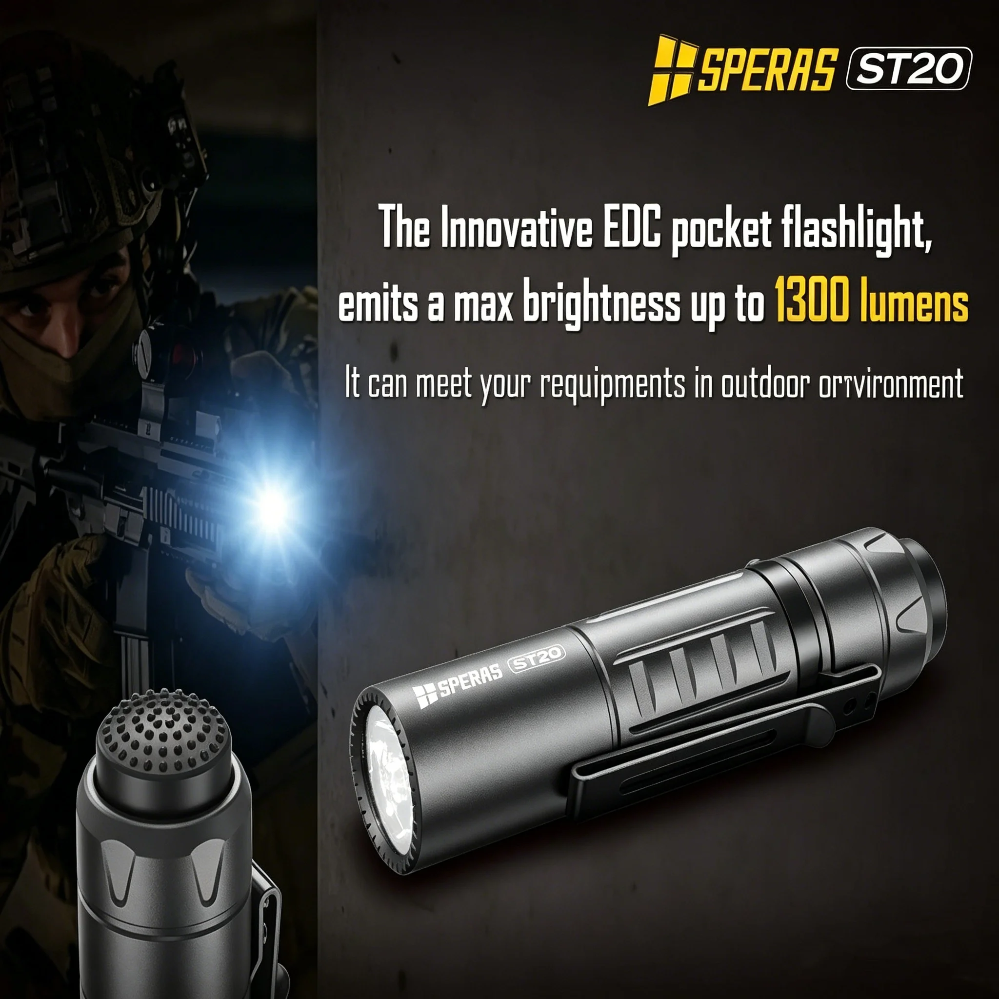 speras-st20-tactical-flashlight-1300lm-2-in-1-bright-edc-light-compact-rechargeable-led-tactical-flashlight-for-camping