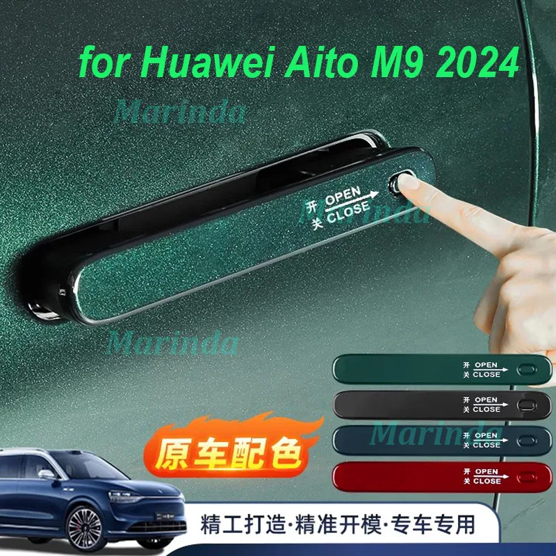 Car Door Exterior Handle Cover for Huawei Aito M9 2024 Door Handle Switch Indicator Cover Anti-scratch Exterior Accessories