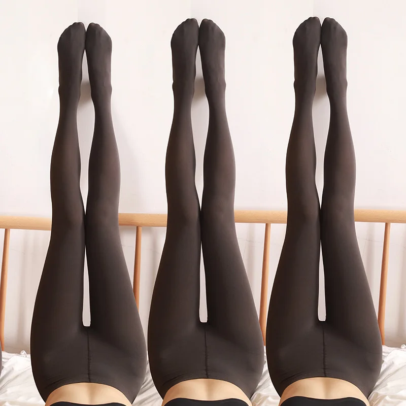 DOIAESKV Plus Size 120D Women's Pantyhose High Waist Warm Autumn Winter Tight Stretchy Slim Velvet Stocking