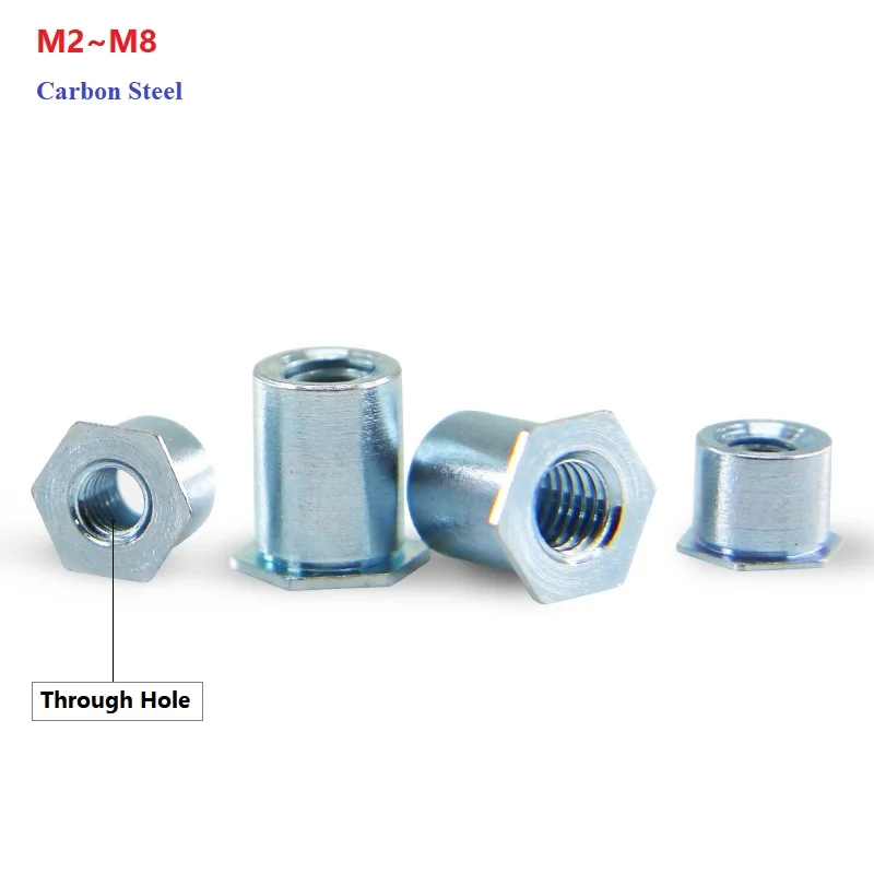 M2 M2.5 M3 M4 M5 M6 M8 Zinc Plated Carbon Steel Through Hole Riveting Stud Hexagon Riveting Nut Stud Riveting Screw Stud
