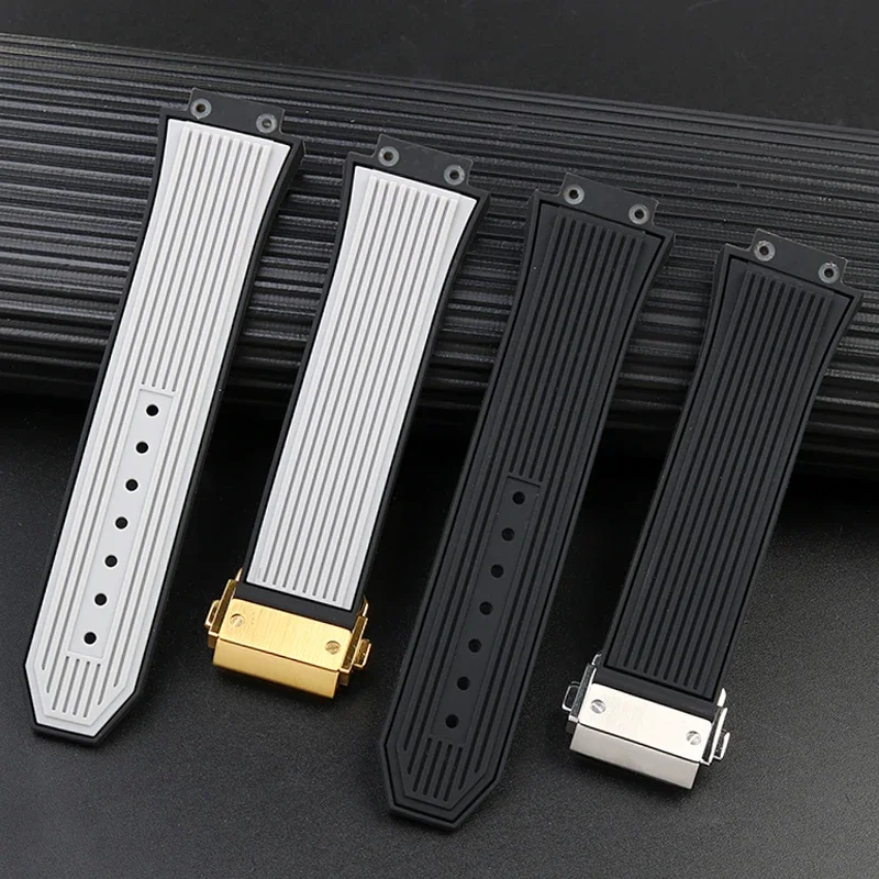 Rubber watch strap for HUBLOT BIG BANG 441 Classic Fusion Belt Men Watchband 27*17mm Convex mouth Watch Band For men Send tool