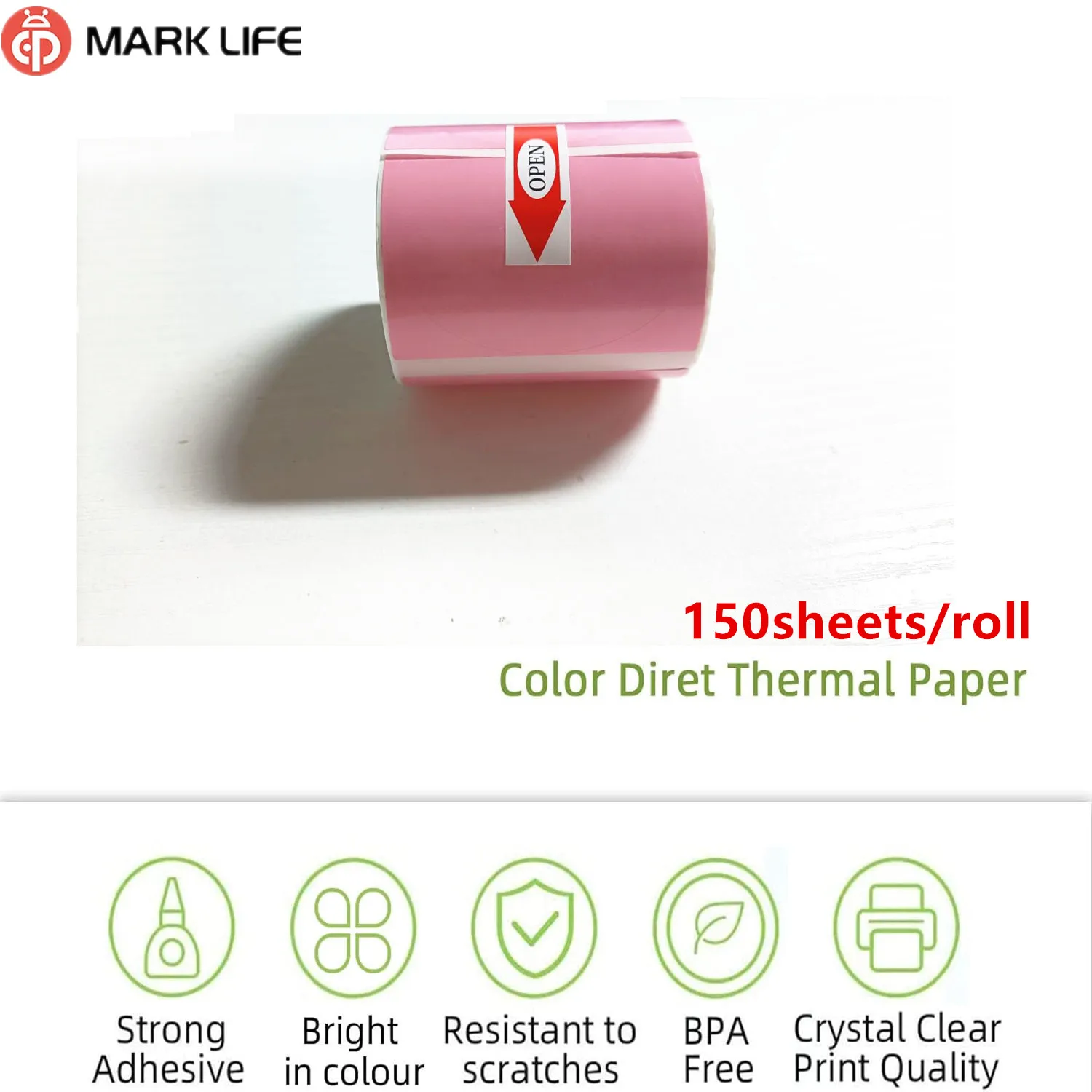 

Мarklife 2-дюймовые круглые этикетки для термонаклеек, самоклеящиеся круглые термоэтикетки, многофункциональные рулонные термонаклейки