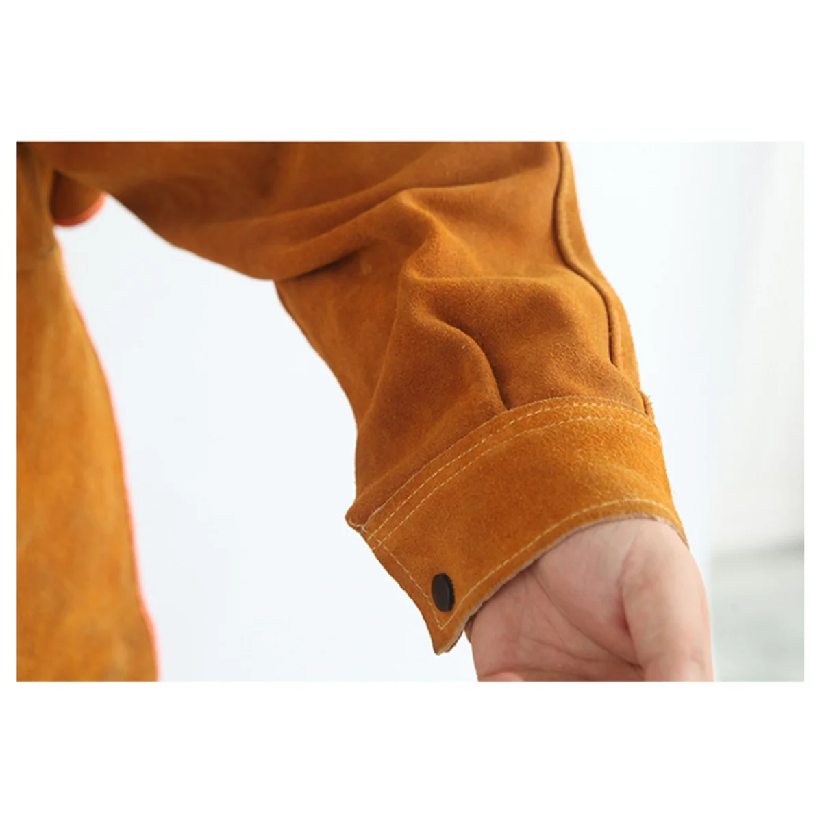 AA98 Cowhide Welding Suit 105cm Long Heavy Duty Welding Apron Flame Retardant Wear Protective Clothing for Men