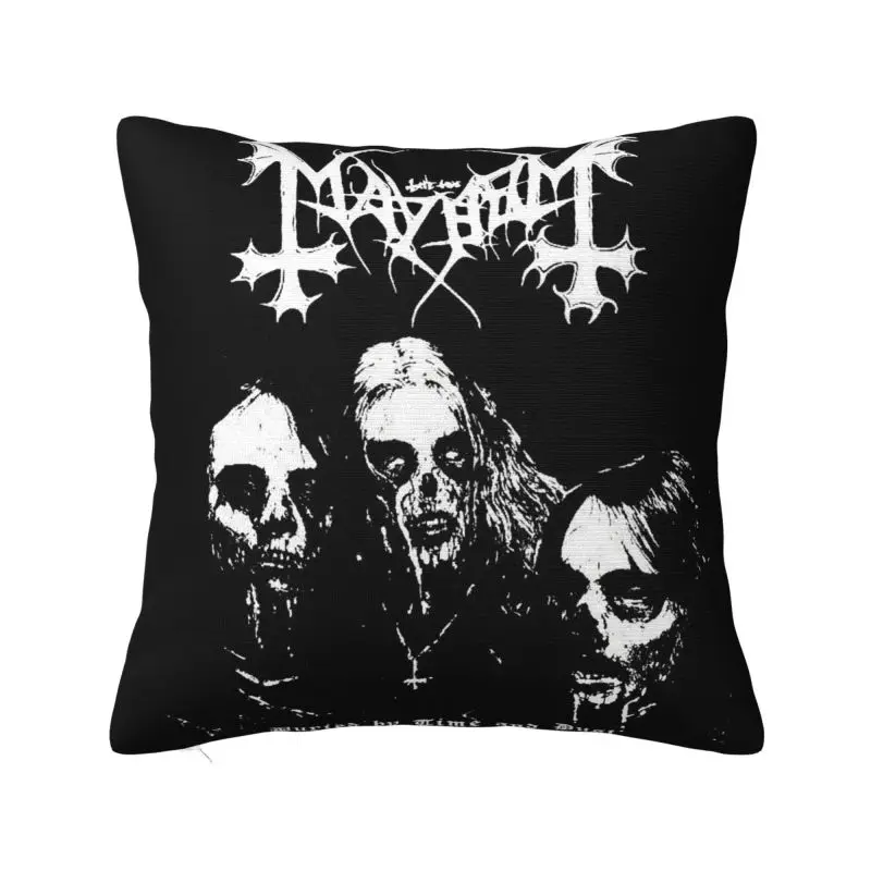

Custom Mayhem Band Black Metal Cushion Cover 3D Print Square Floor Pillow Case for Living Room Pillowcase Home Decor