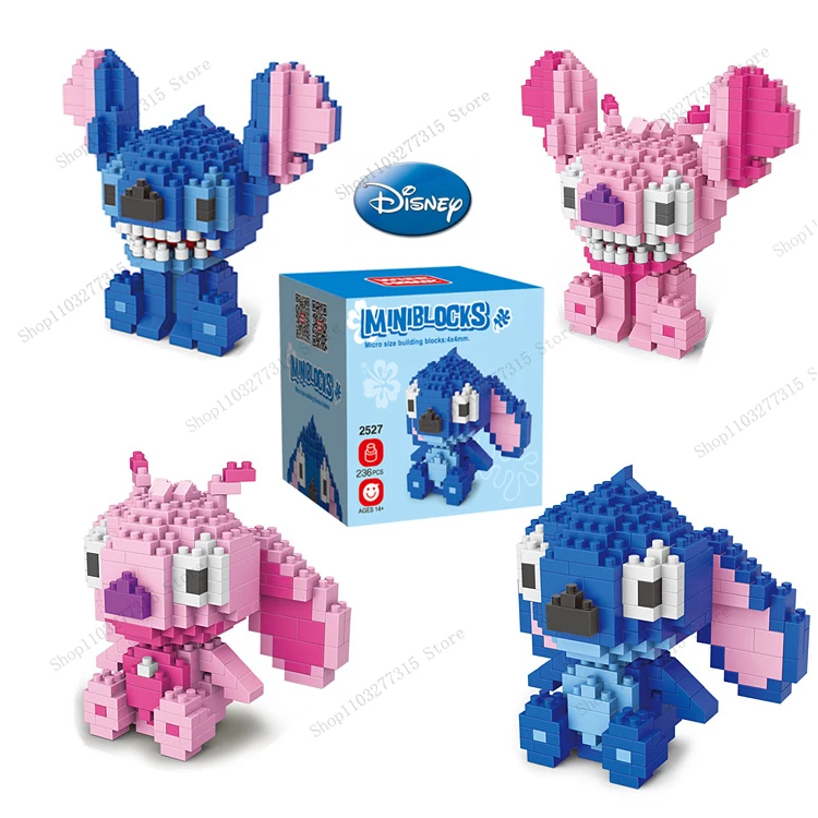 

Disney Stitch toys building blocks mini miniature building blocks cartoon character Stitch series table ornaments DIY kids gifts