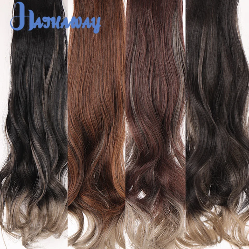 Synthetic Highlight Clip In Hair Extensions Long Curly Hair Extension Invisible Seamless Fluffy Hairpiece Increased Hair Volume