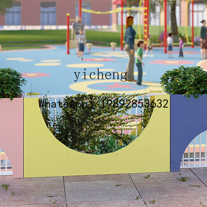 AA  road guardrail custom flower box partition  municipal vine climbing frame parking lot landscape fence