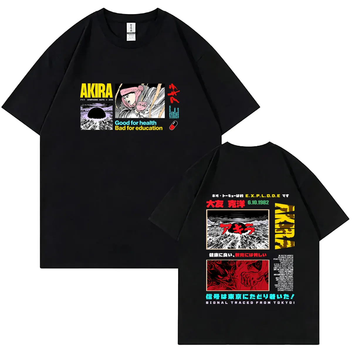 Hot Sale Japanese Science Fiction Cartoon Movie Anime Akira Shotaro Kaneda Graphic T-shirts Men Clothing Oversized Streetwear