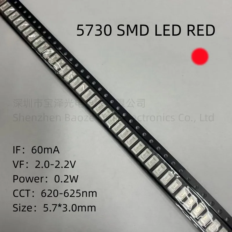 5730 0,2 W SMD LED rojo amarillo verde blanco azul Rosa 5630 diodo emisor de luz 100 unids/lote