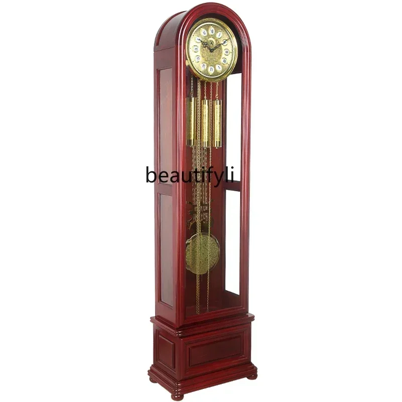 

European-Style the Grandfather Clock Living Room Solid Wood Mechanical Vertical Clock German Hermle Movement Clock