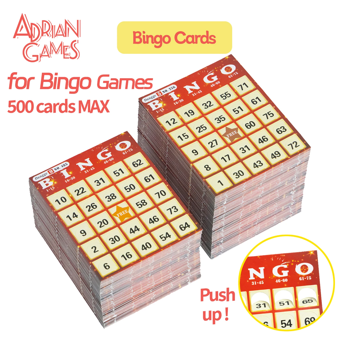 

Push Up Bingo Cards Bingo Game Card