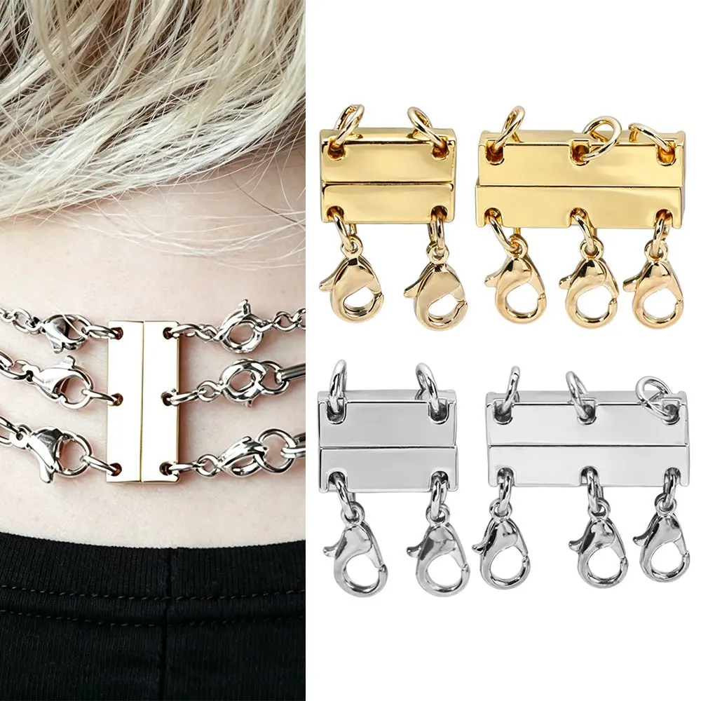 Gold/Silver Magnetic Necklace Separator Multiple Strands Layering Multi Necklace Layered Necklace Clasps DIY Bracelet Separator