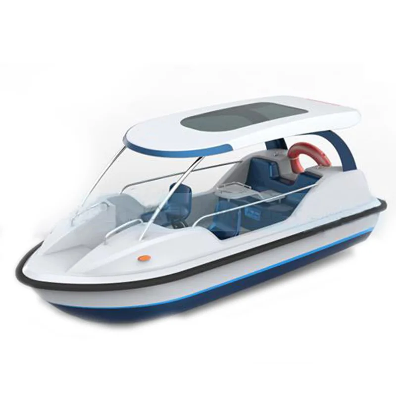 Electric boat for six people 4 seats FRP boat Pleasure boat Park sightseeing Battery Water tour Sightseeing