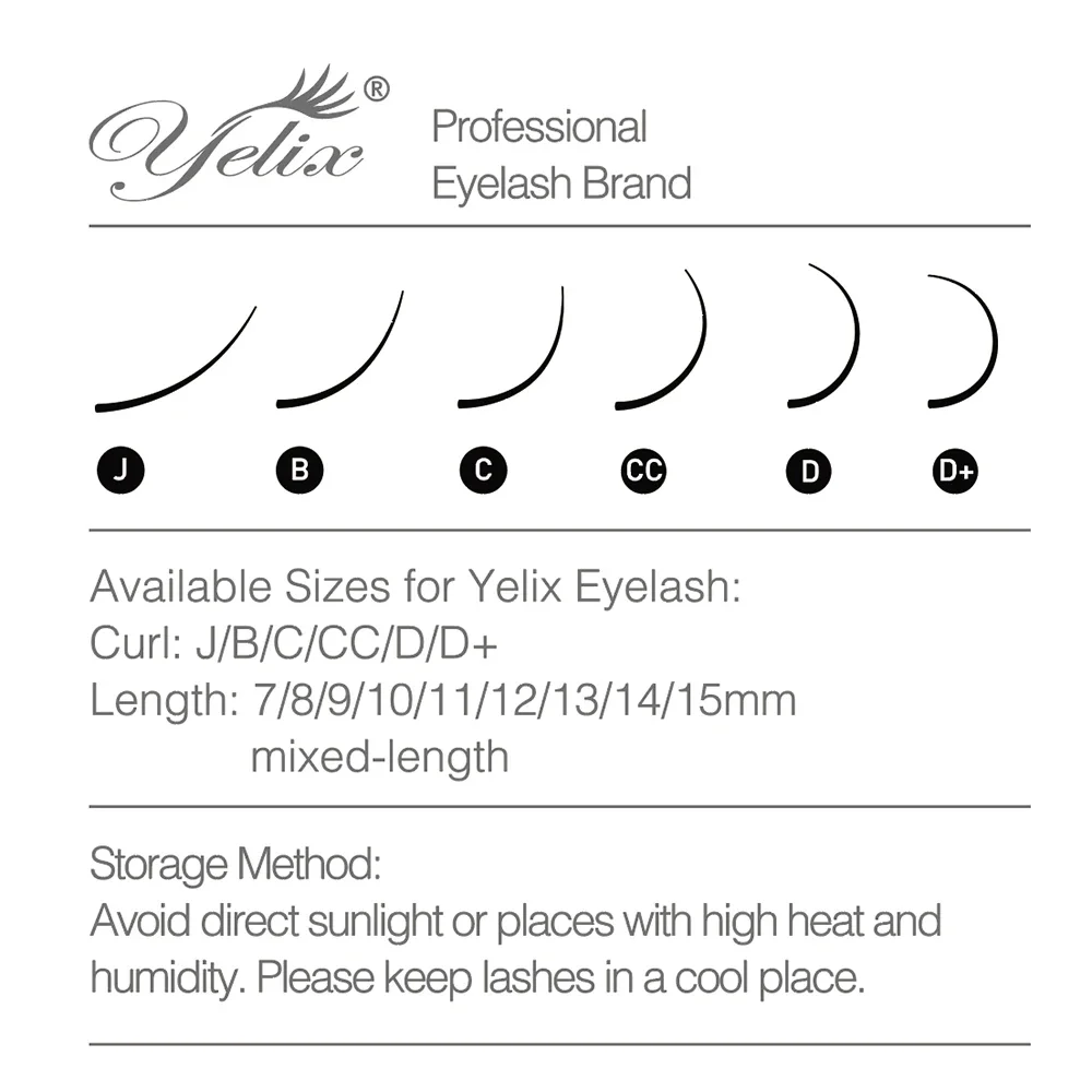 Yelix Eyelashes Extension Light Brown 10~13mm Mix Individual Eyelashes Soft Natural Lashes Profession Maquiagem