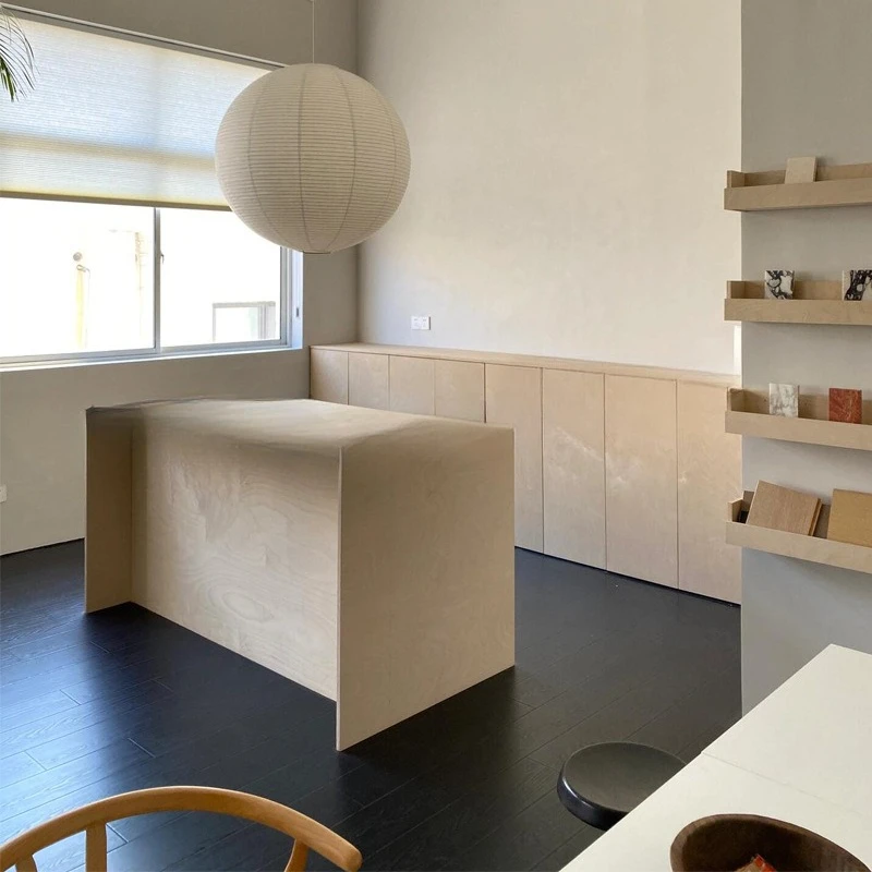 북유럽 미니멀리스트 직사각형 사무실 컴퓨터 책상 자작나무 오션 보드 화이트 회의 테이블 매칭 티 캐비닛 수납장