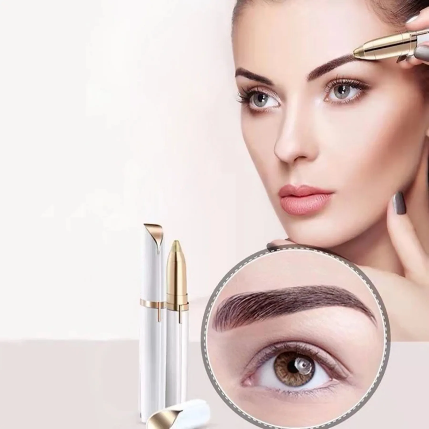 1pc Electric Eyebrow Trimming Tool For Beginners Automatic Electric Eyebrow Trimmer Nose Hair Shaving Brush Scraper Battery Ver image 3