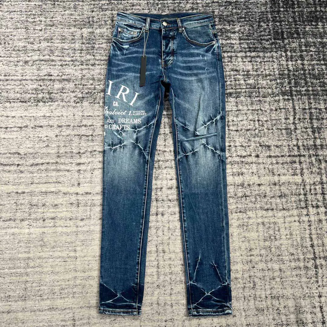 

men distressed skinny blue jeans